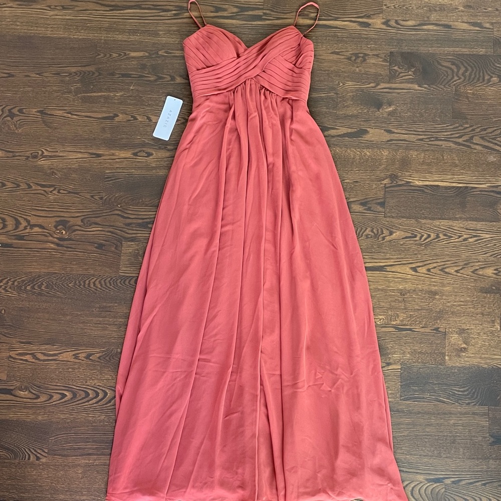 NWT Azazie Terracotta Shannon Dress Maternity/Postpartum Friendly